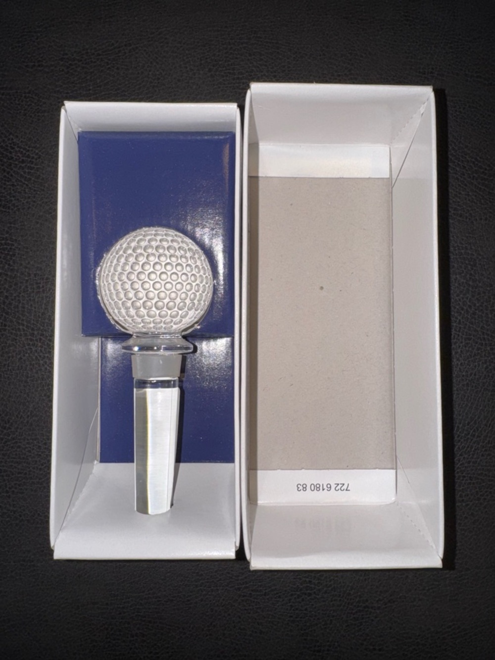 NIB Mikasa "Tee Time" Austrian Lead Crystal Golf Ball Bottle Stopper